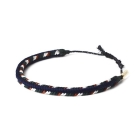 Bracelet Kumihimo - bleu marine, soie100%, DOMYO